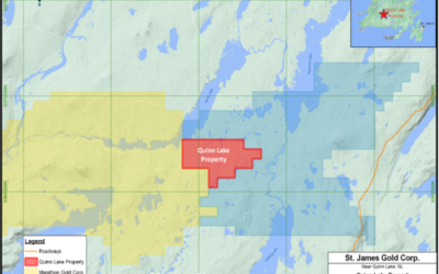 St. James Gold Corp. Obtains Initial Positive Results From Induced Polarization Survey On Quinn Lake Property Adjacent To Marathon’s Valentine Gold Project Being Advance To Production In Newfoundland, Canada